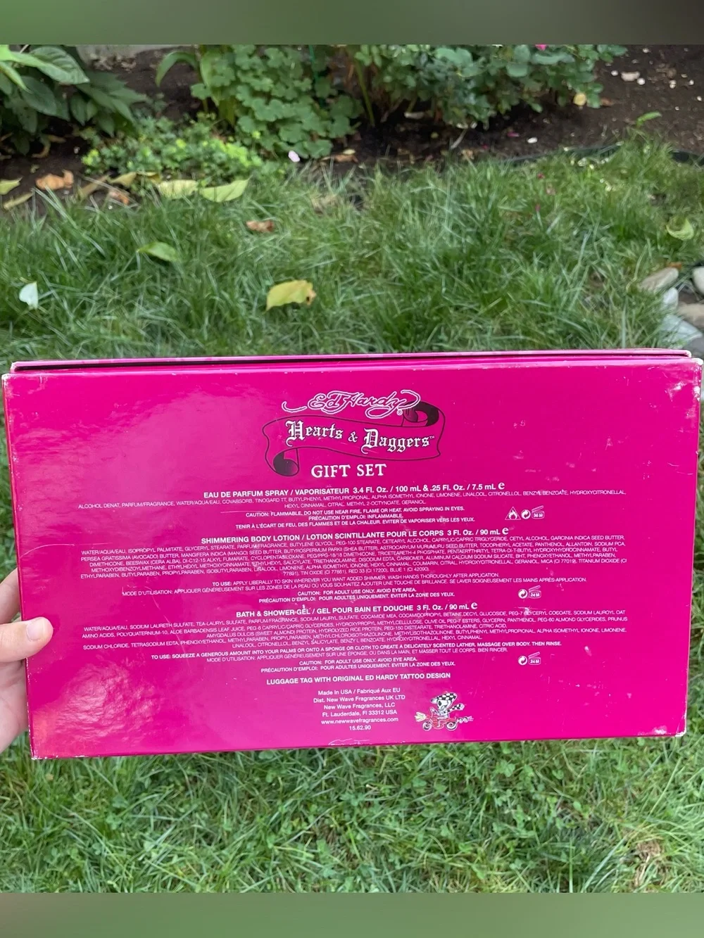 2000s Ed Hardy Hearts And Daggers pink display box